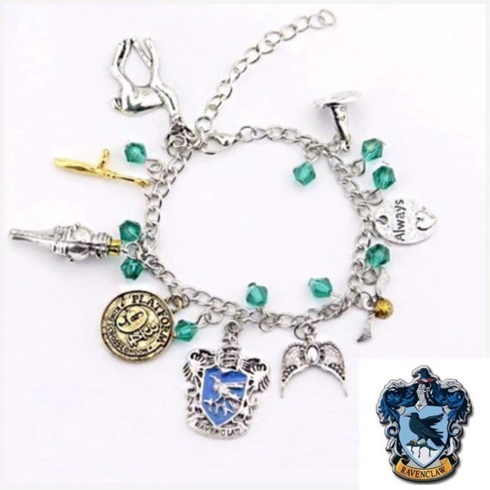Harry Potter Ravenclaw Charm Bracelet Silver Tone Zinc Alloy